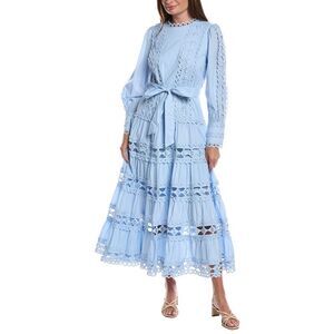 Layered With Love Womens  Embroidered Maxi Dress, Blue